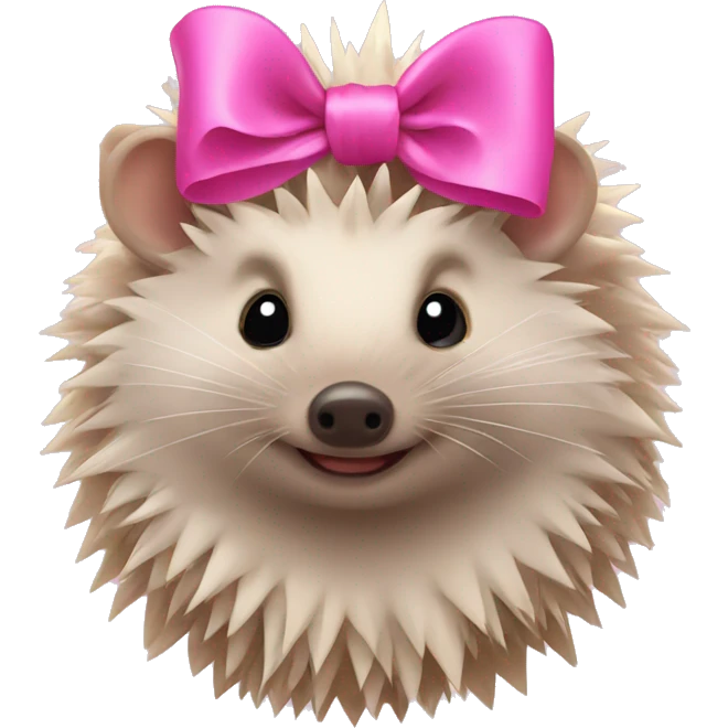 hedgehog with a pink bow emoji
