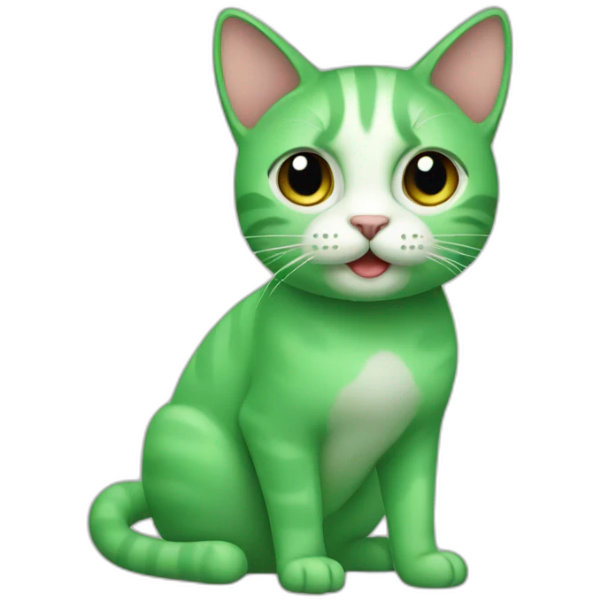 Cat green emoji