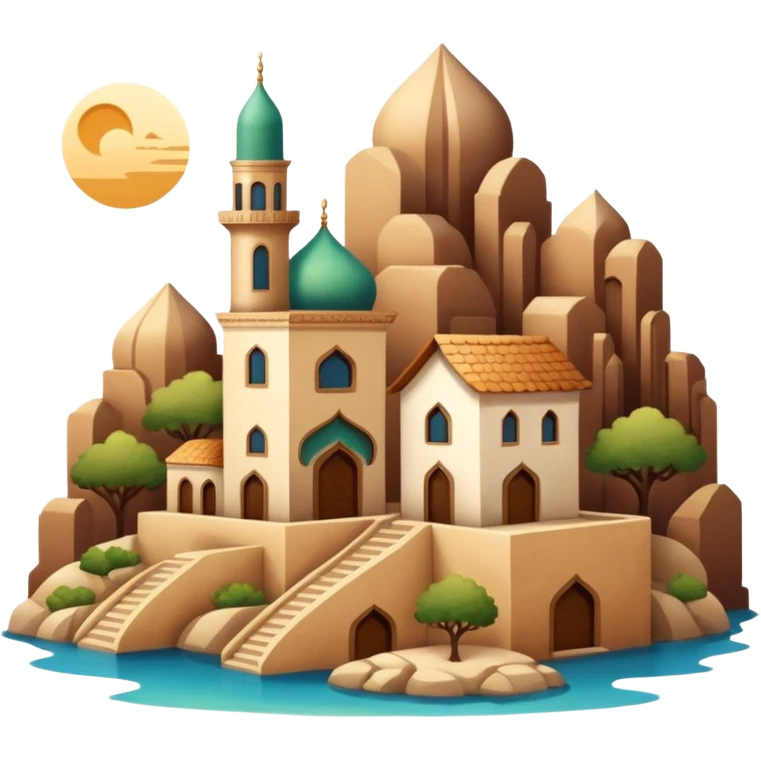 little city and small home, Iranian-style emoji