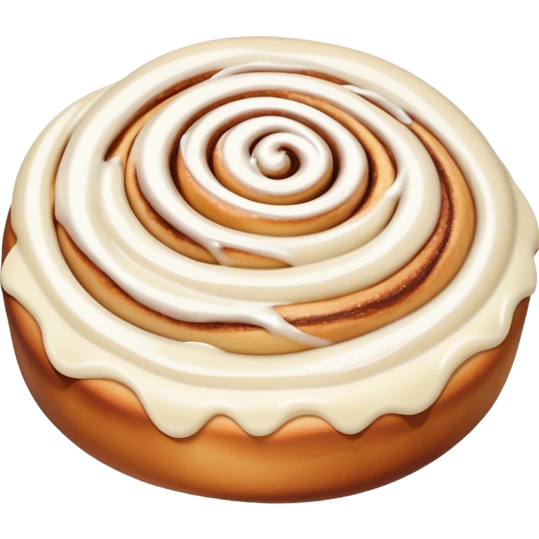beautiful cinnamon roll with cream emoji