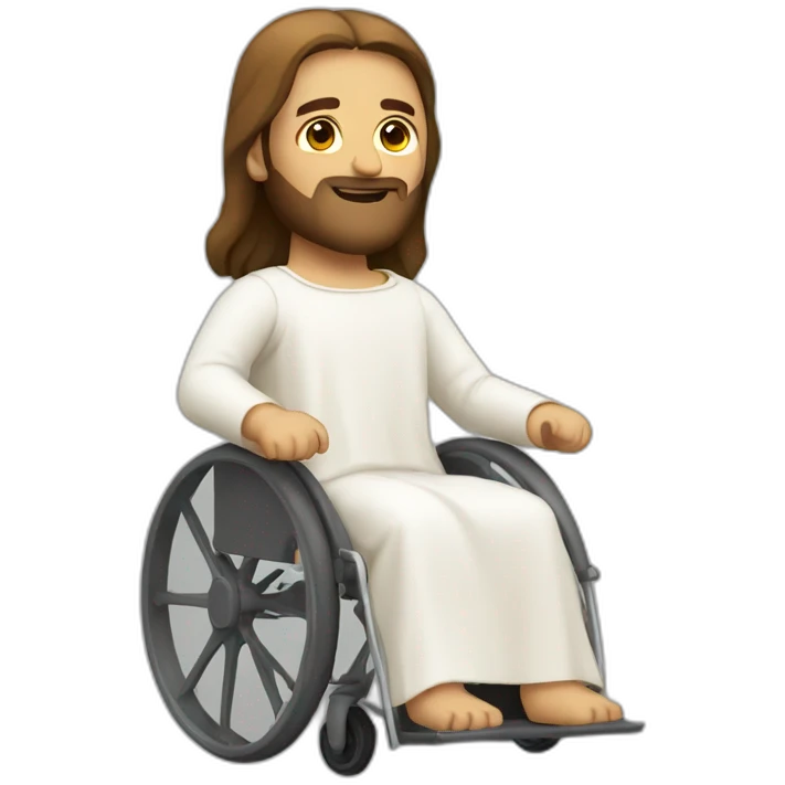 Jesus with a wheelchair emoji