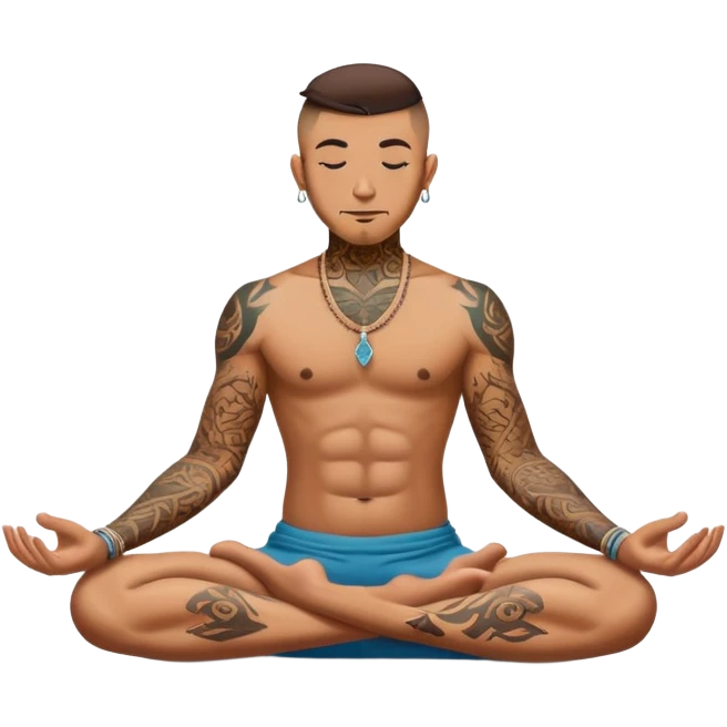 yoga tattoed man emoji