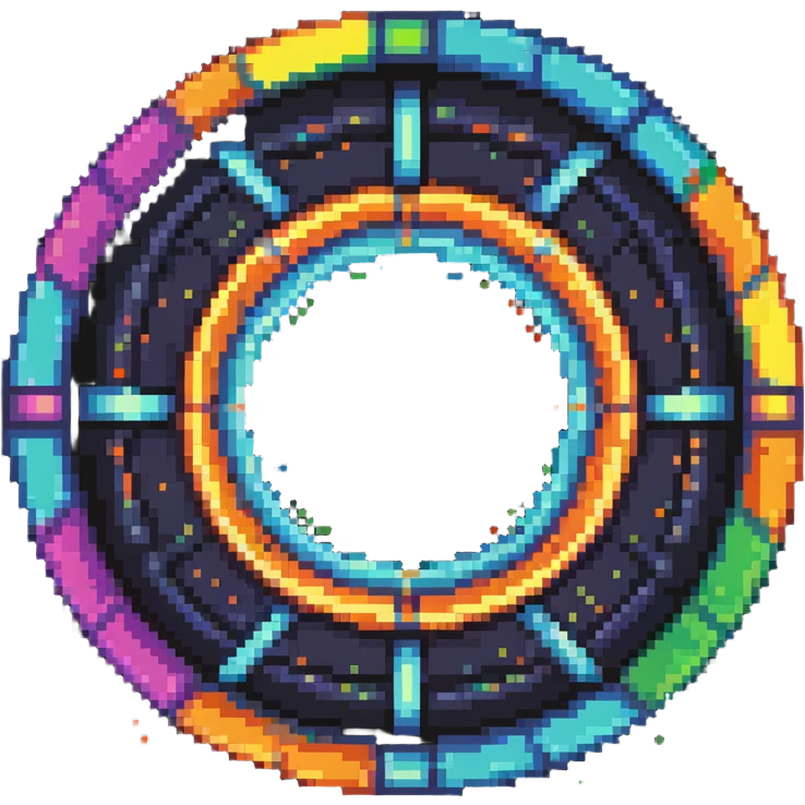 sci-fi teleportation portal with colorful energy beams emoji