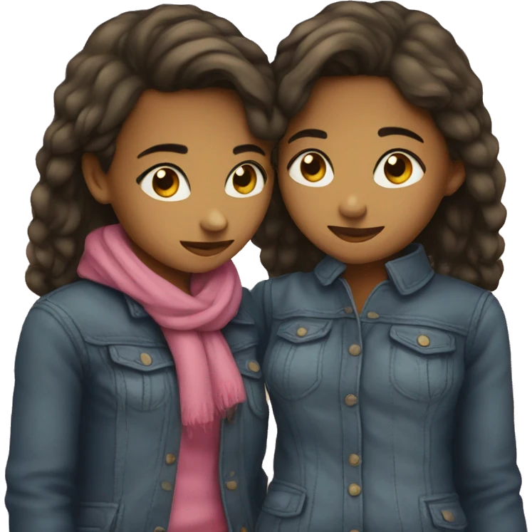 Two girls kissing emoji