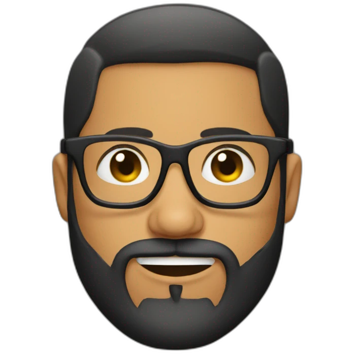 Buzzed Latino with beard glasses emoji
