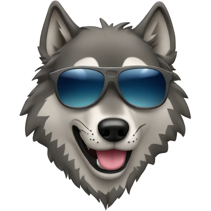 Wolf with sunglasses.  emoji