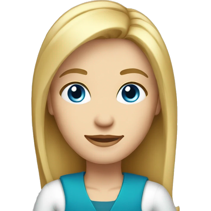 middle aged blond straight medium length hair thin woman with blue eyes holding book emoji