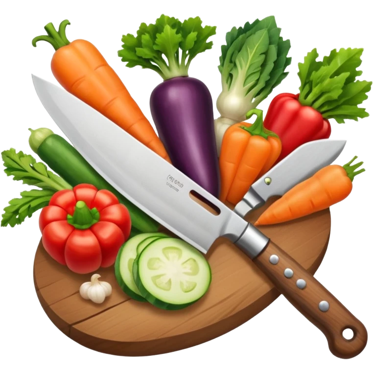 only a knife chopping vegetables emoji