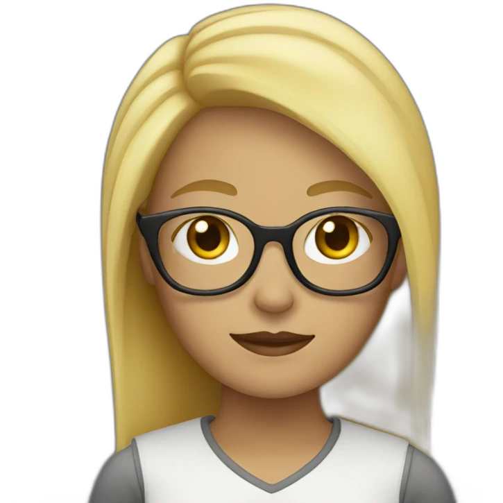 Woman with Blond hair and glasses emoji