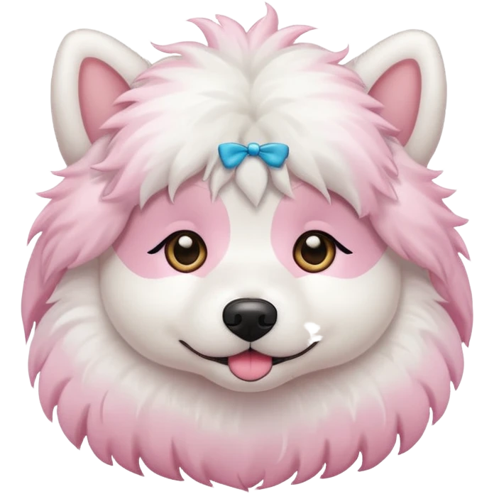 pink cute white dog  emoji