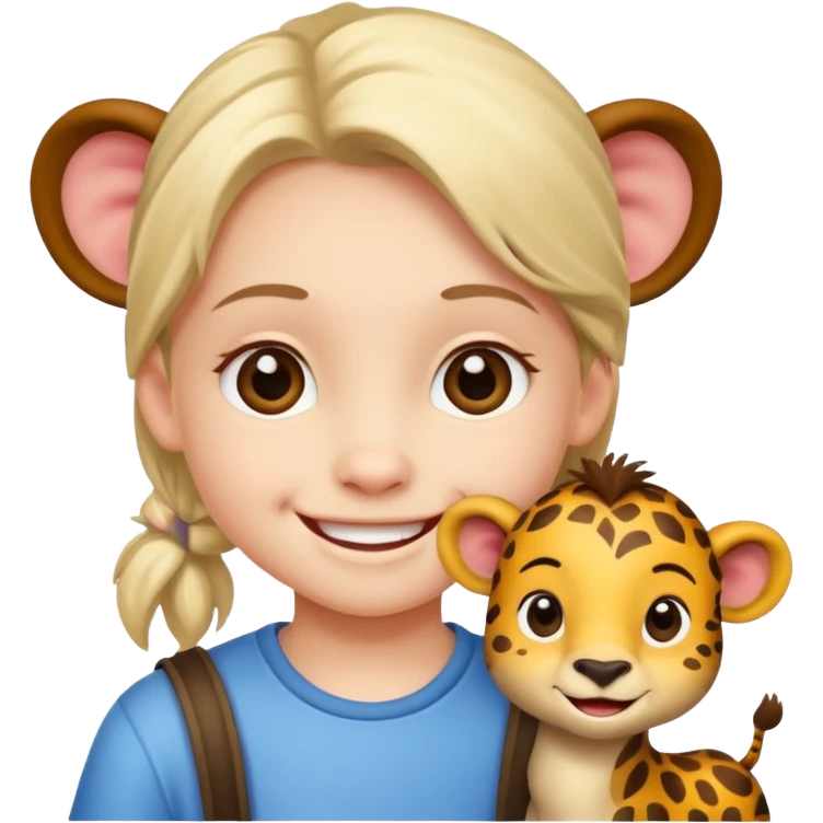 Zoo, child playing. emoji
