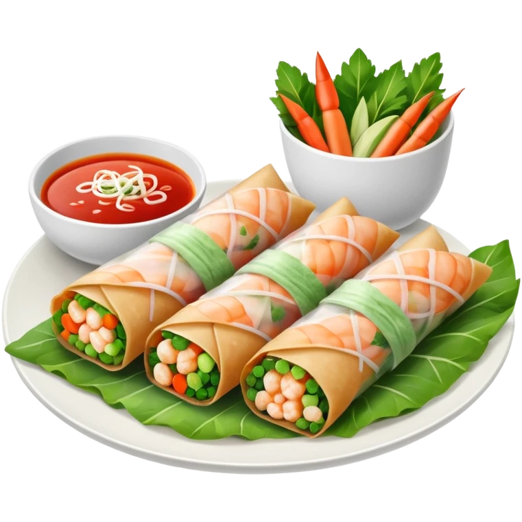 Vietnamese spring roll with shrimp, make it closed/fully wrapped emoji