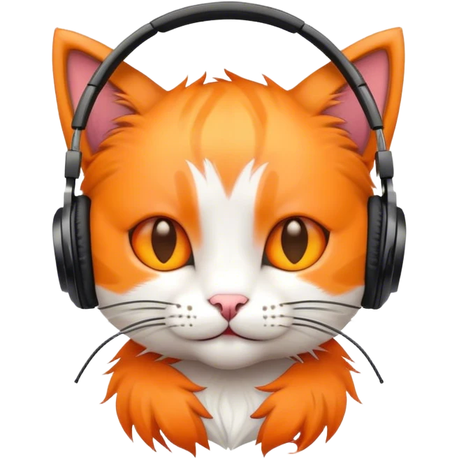 Cat with headphones on emoji