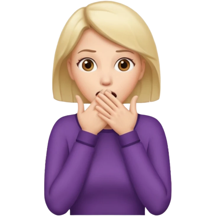 woman surprised with her hands over her mouth, full body emoji