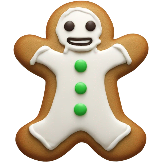 Gingerbread man cookie white icing emoji