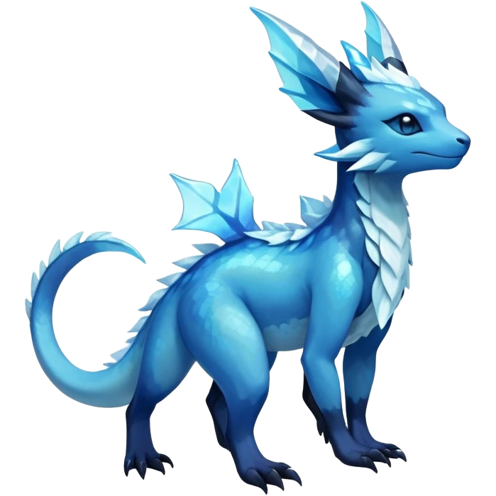 Colorful Dark Shiny Exotic Salandit-Aurorus-Glaceon-Fakémon-hybrid-creature (full body)  emoji