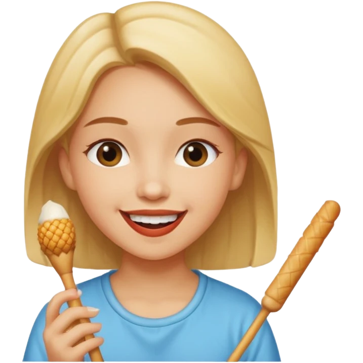 girl eating drumsticks  emoji