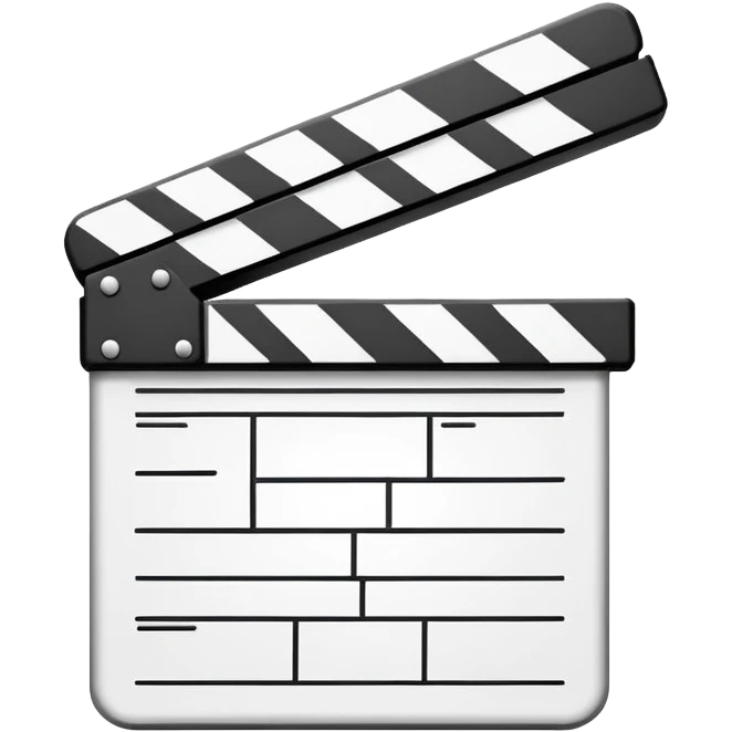single line art movie clapper, ultra thin outlines, no fill, most minimal possible emoji