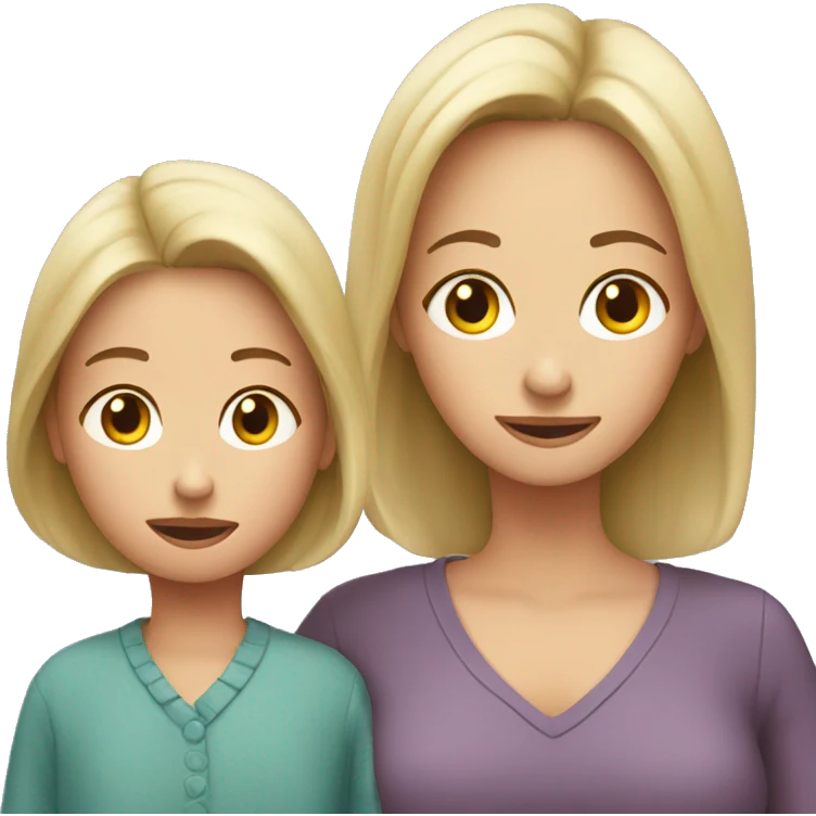 Mum looking at daughter emoji