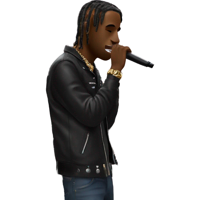 Travis Scott performing at a concert called utopia emoji