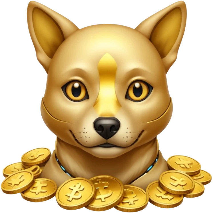 i want to create a dog cyberdog like from cyberpunk with one cyberpunky eye and he looks greedy with golden coins emoji
