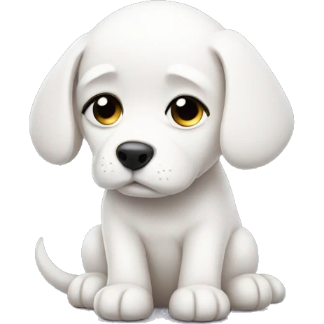 sad white puppy emoji