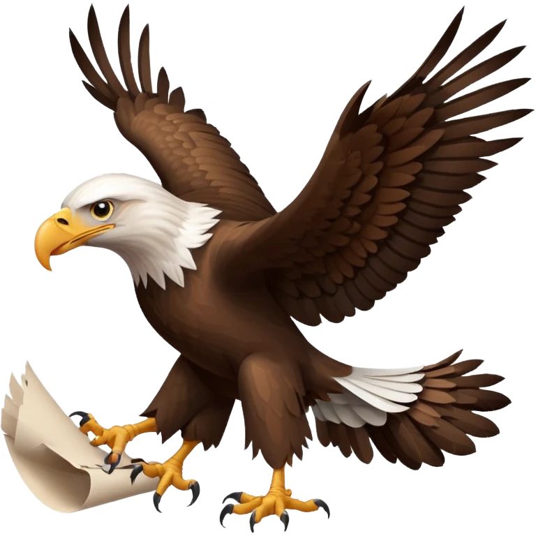 Eagle drag a roll of paper in his legs emoji