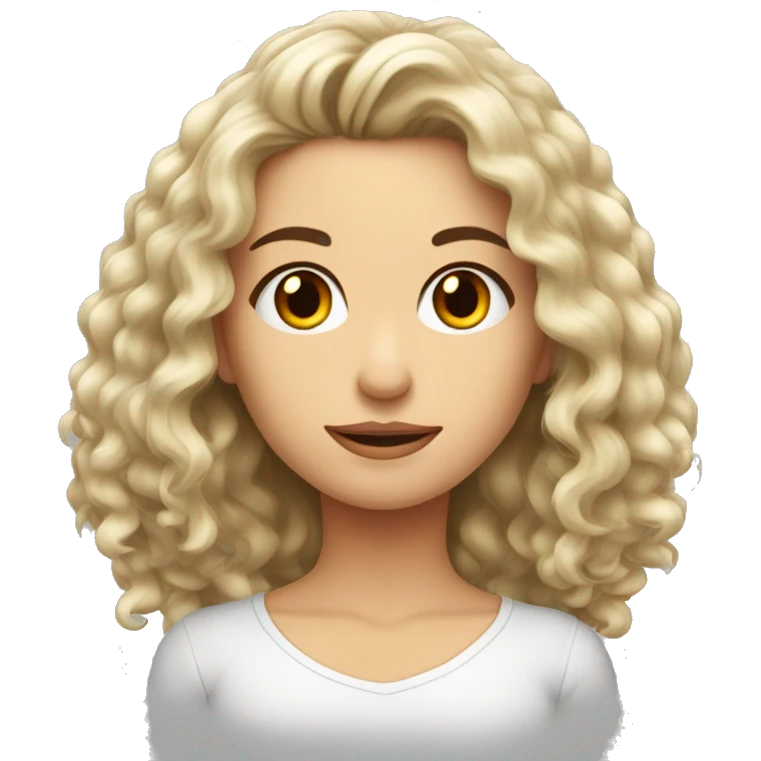Mulher branca cabelo liso comprido ruivo olhos castanhos  emoji