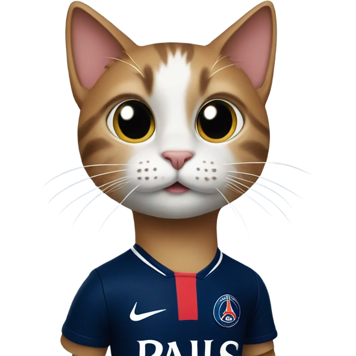 Cat with psg jersey emoji