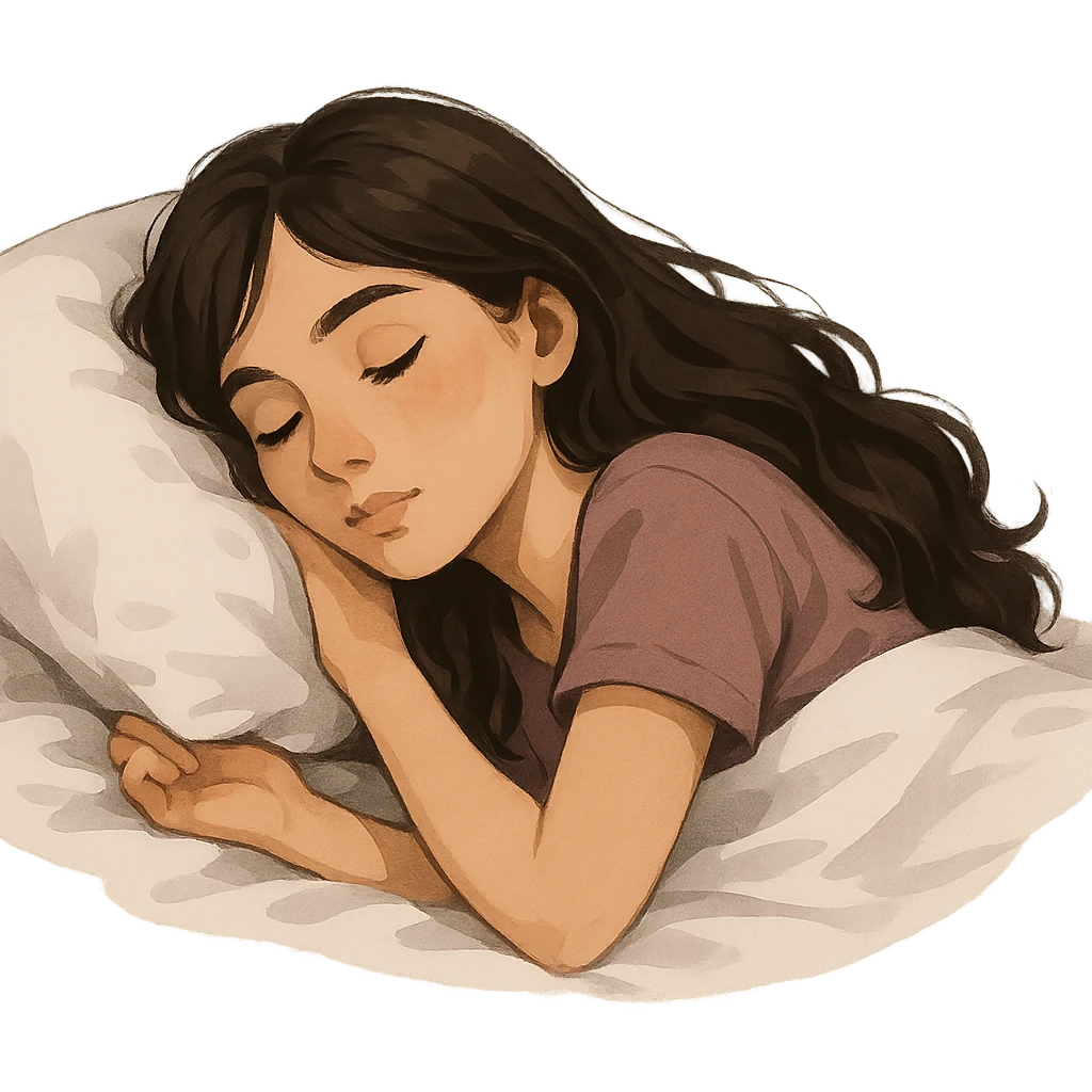 brunette girl sleeping, variation 2 emoji