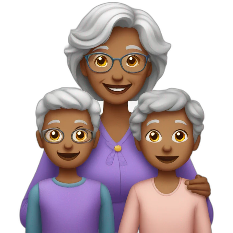 grandmother and grandchildren emoji