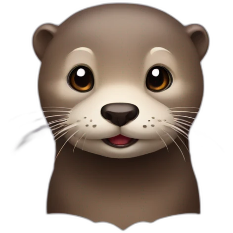Otter with heart than eyes emoji