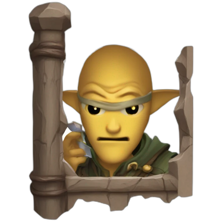 A D&D Dungeon master peeping over their dm screen emoji