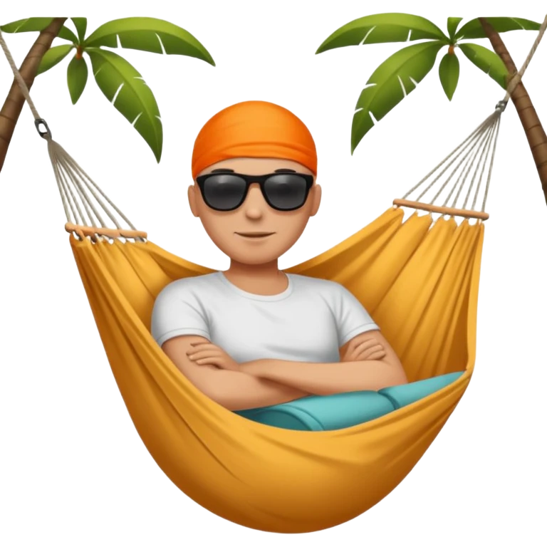 Bald in a hammock emoji