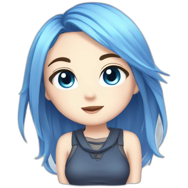 emoji for twitch, anime chibi-style, girl, blue eyes,  emoji