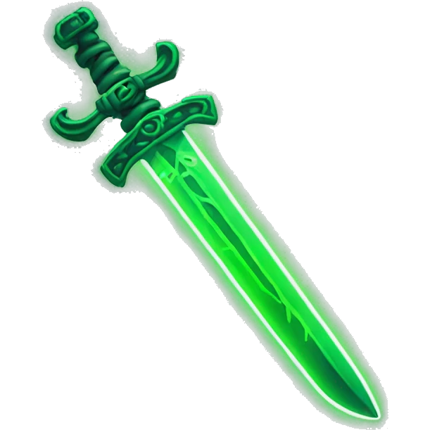 green neon sword woth green chain emoji