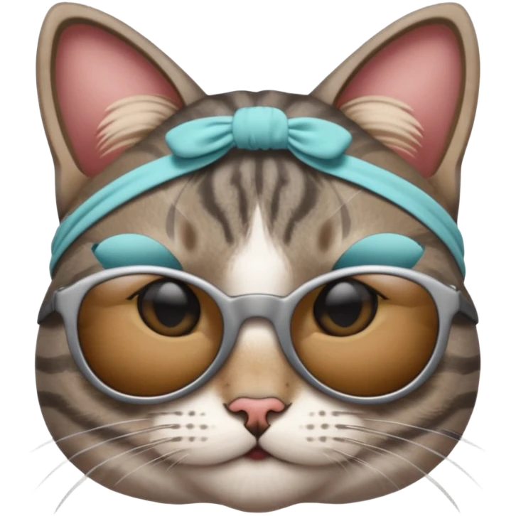 선글라스를 헤어밴드로 사용하는 고양이 emoji