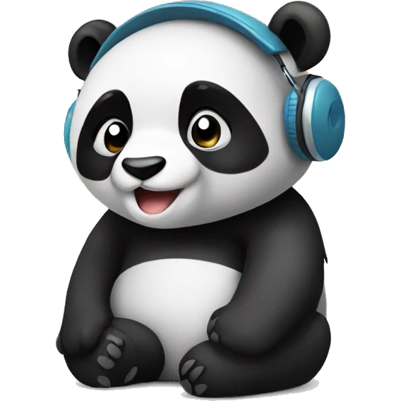 panda with headphone emoji