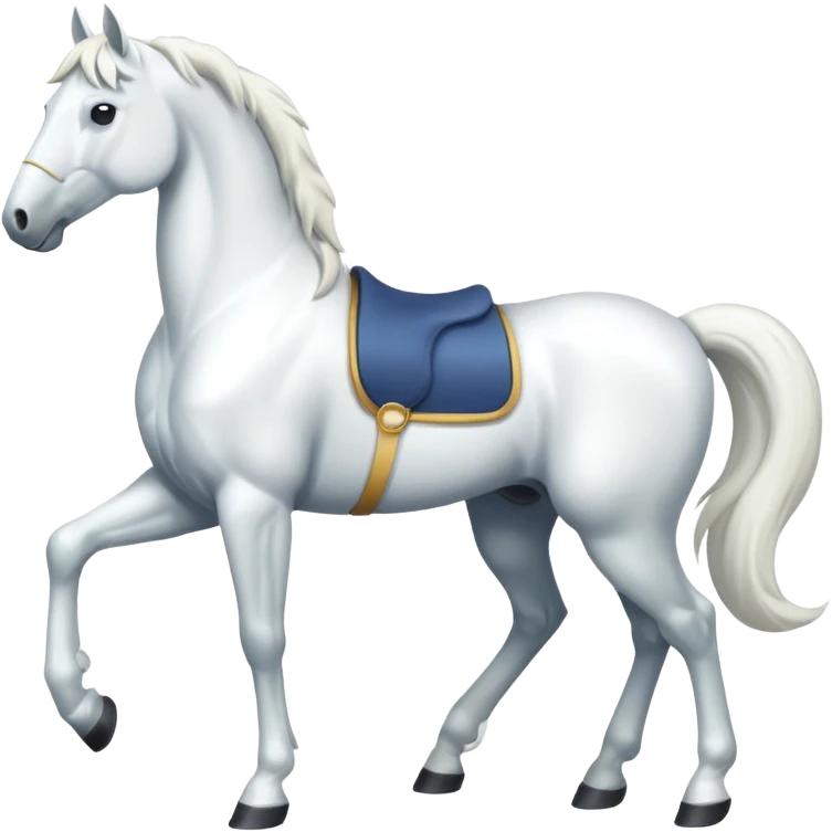 white horse side view full body emoji