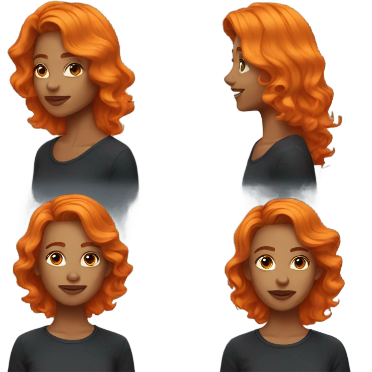 Orange hair  emoji