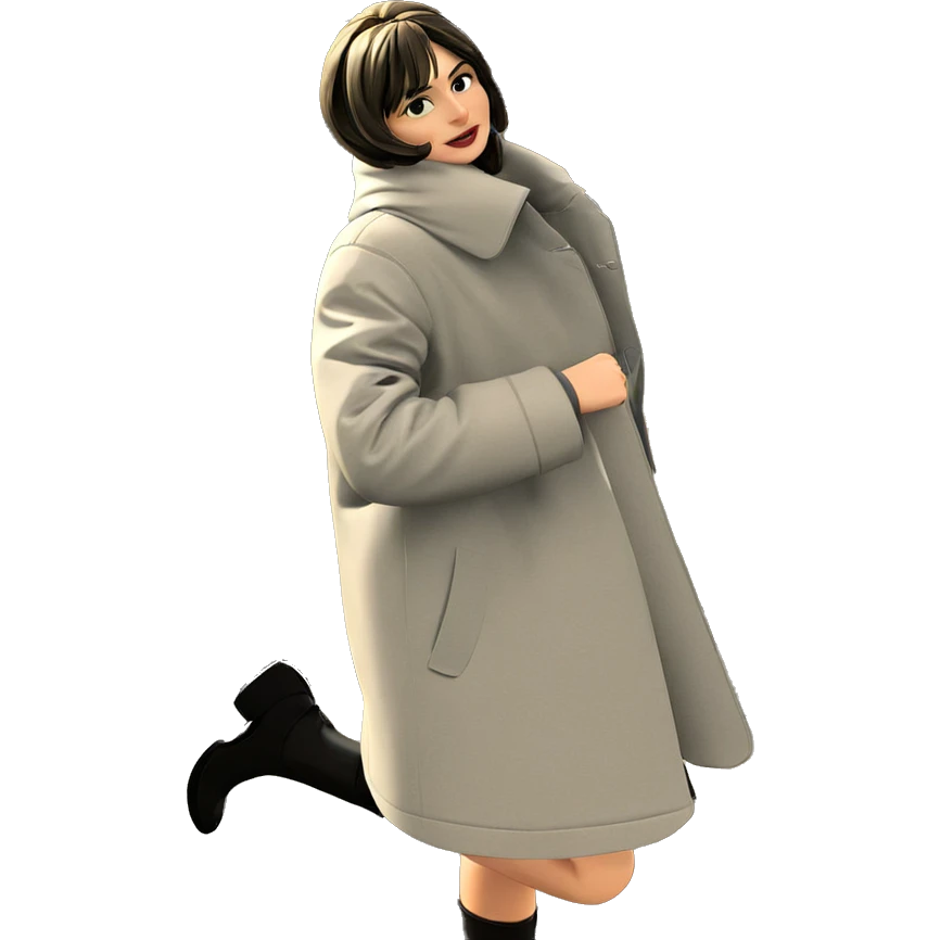 girl in coat at night emoji
