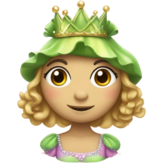 A frog with a princess dress on  emoji