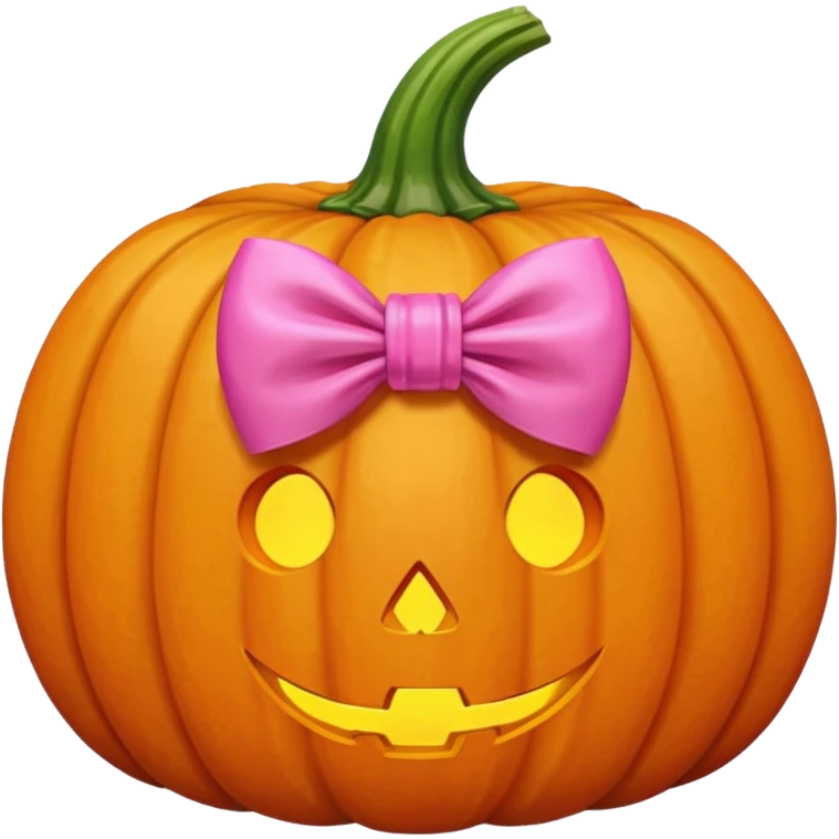 Pumpkin with pink bow emoji