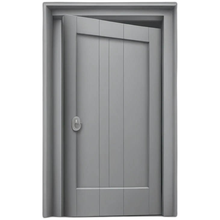 One gray wood open door perspective emoji