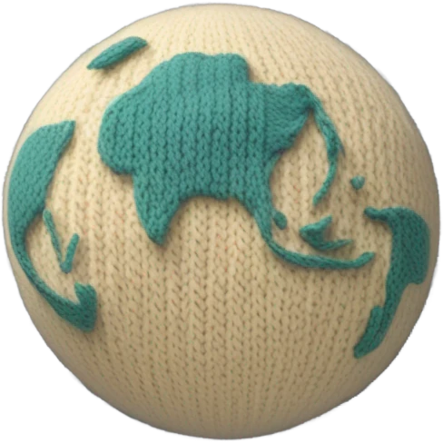 planet earth knitted emoji