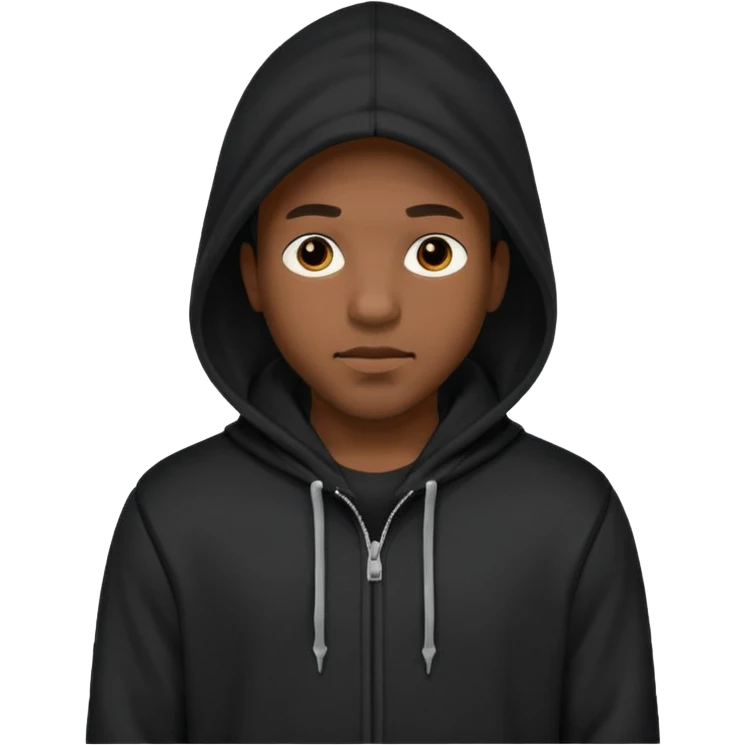 Hooded Street Walker black man  emoji