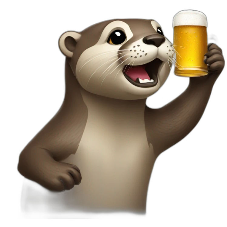otter drinking beer emoji