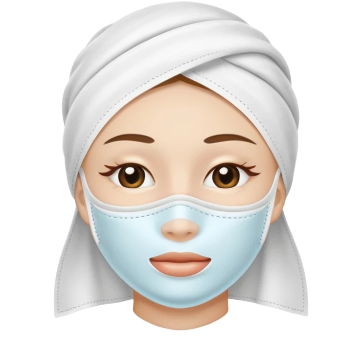 a white skincare beauty mask pack for face, made with cloth, without face emoji