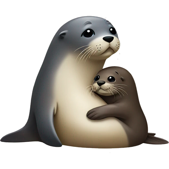 seal hugging otter  emoji