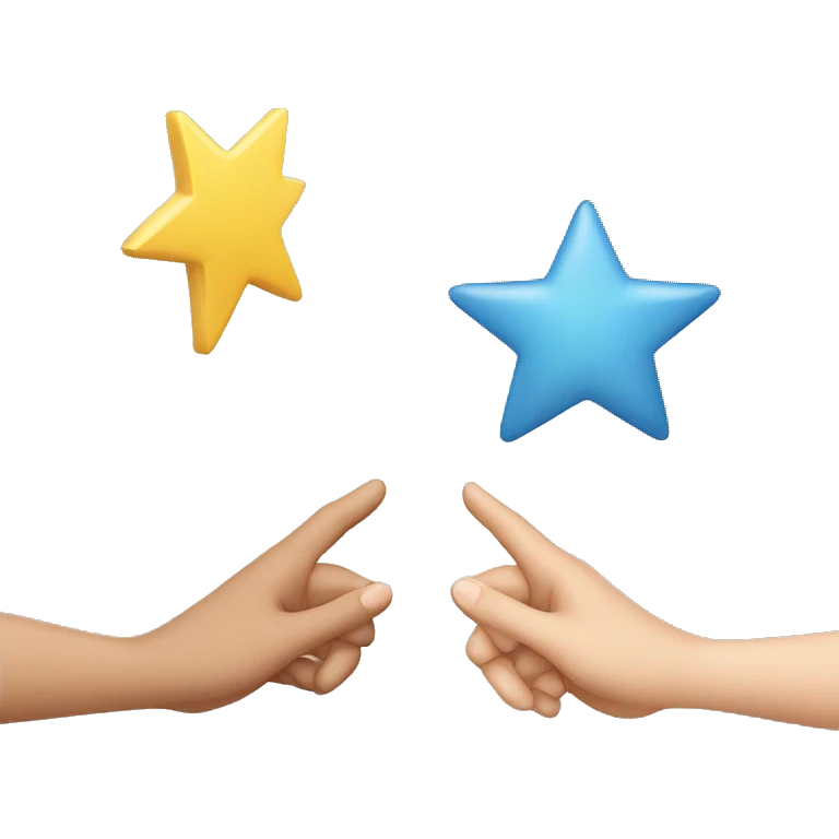 one hand passes a star to the other emoji